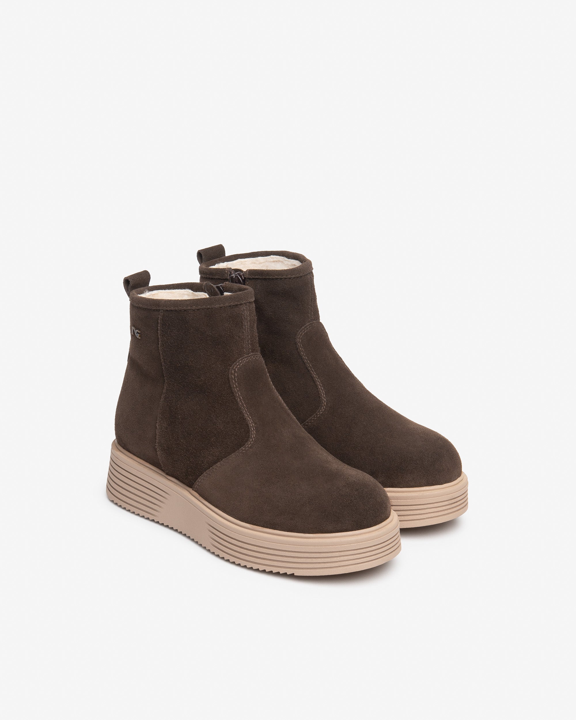 NeroGiardini Bottines Teen Fille Cuir Velours Zip