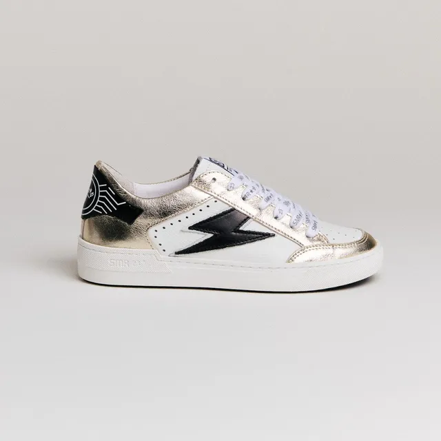 SMR Noubar D606 baskets blanc noir or cuir
