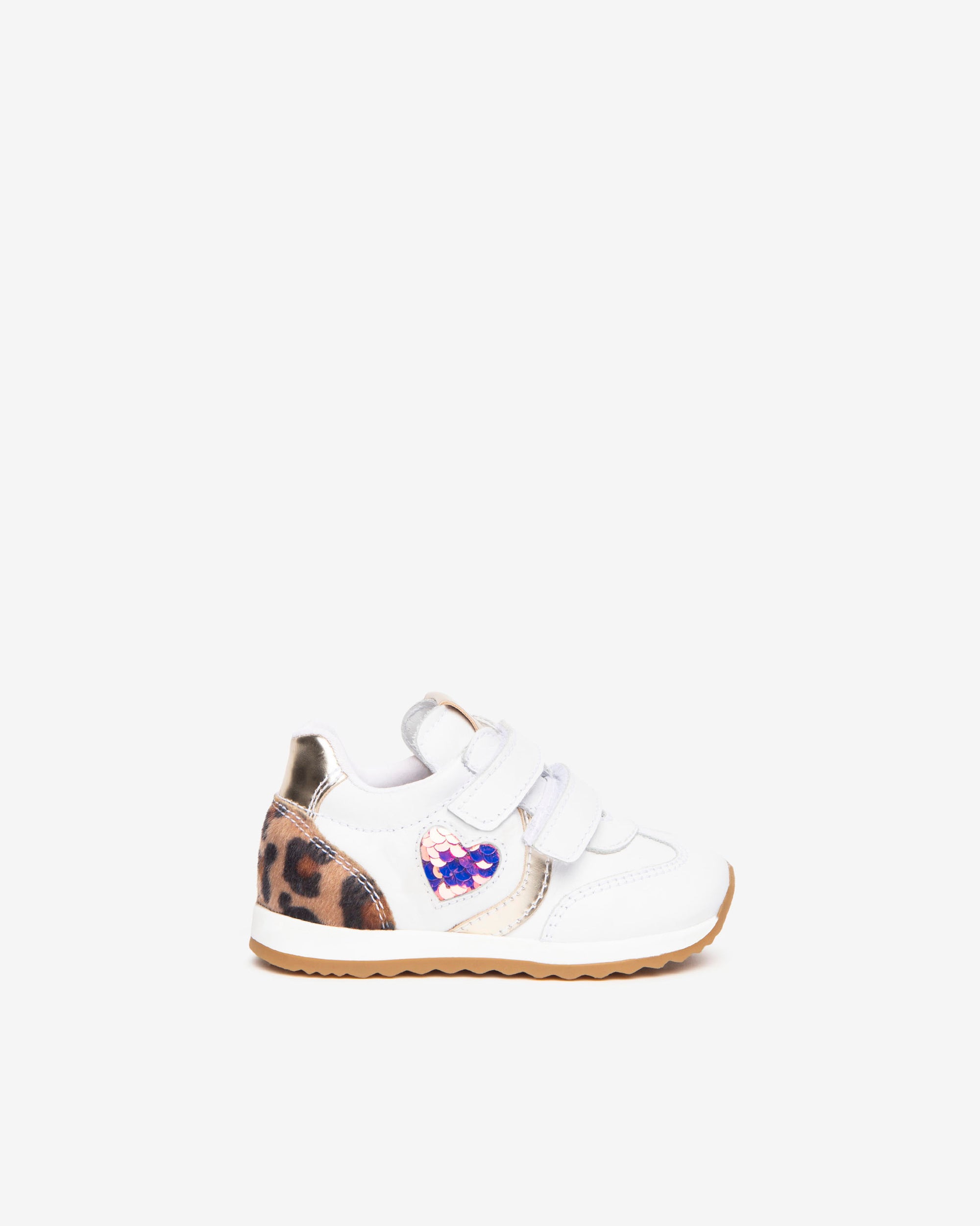 NeroGiardini Sneakers Baby cuir lamé fille cœur sequins