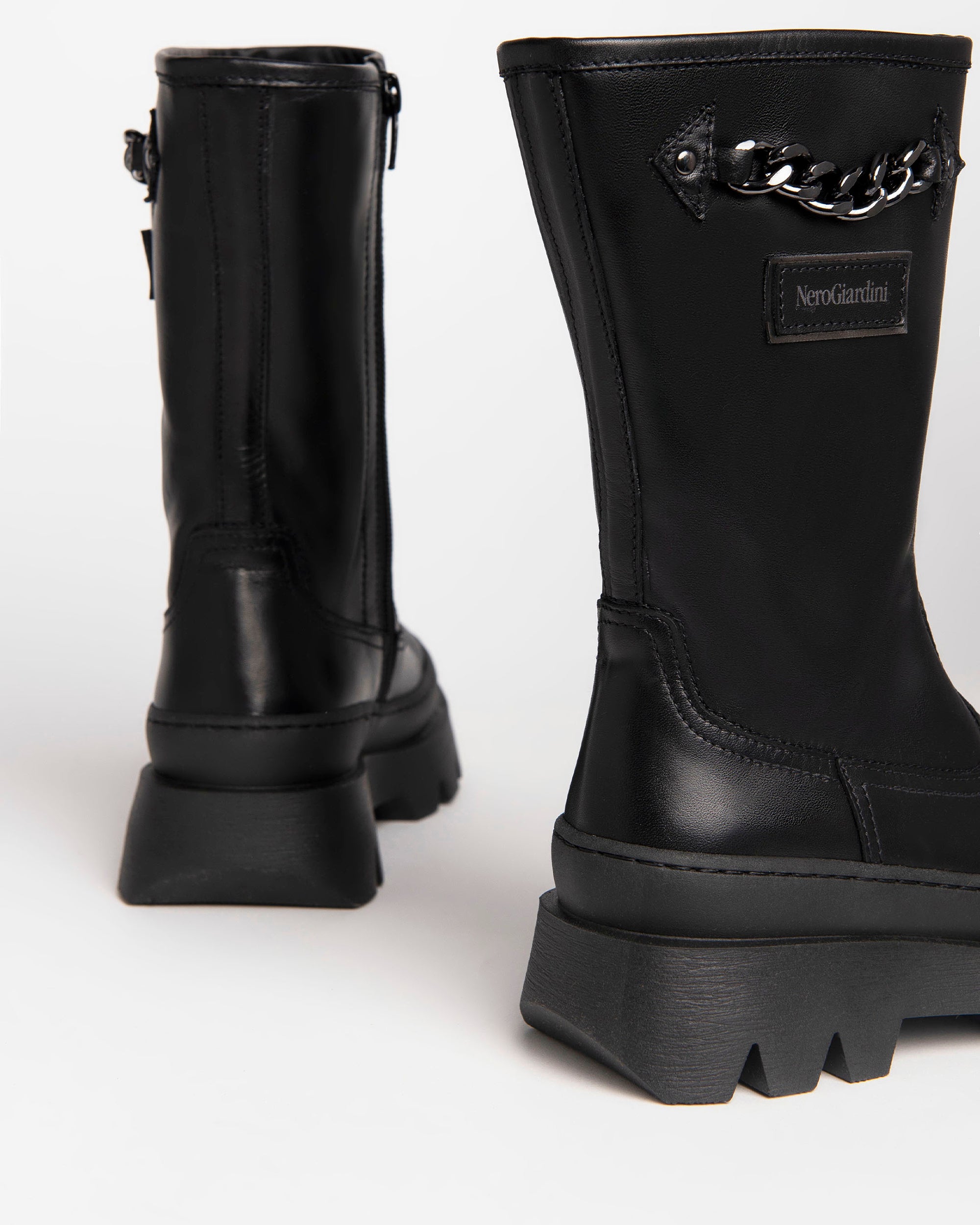 NeroGiardini Bottes Teens bottes fille cuir fermeture