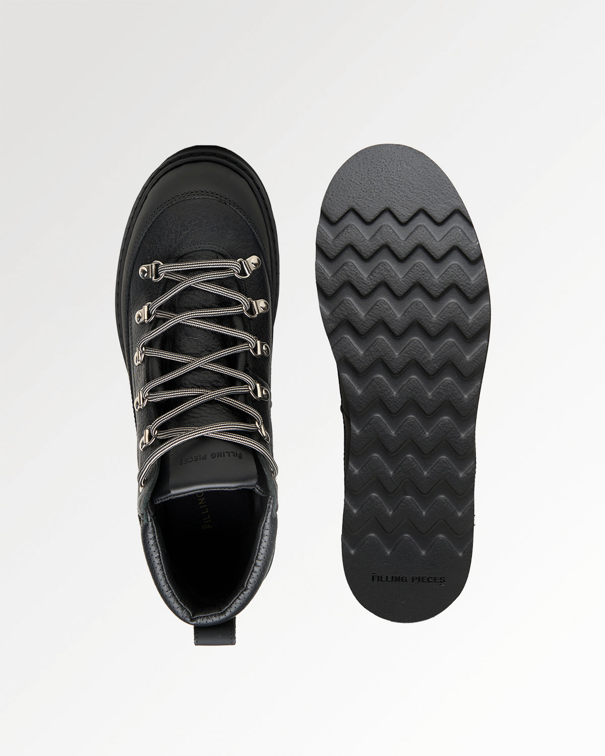 Filling Pieces Glacier Boot Boots cuir grainé noir homme