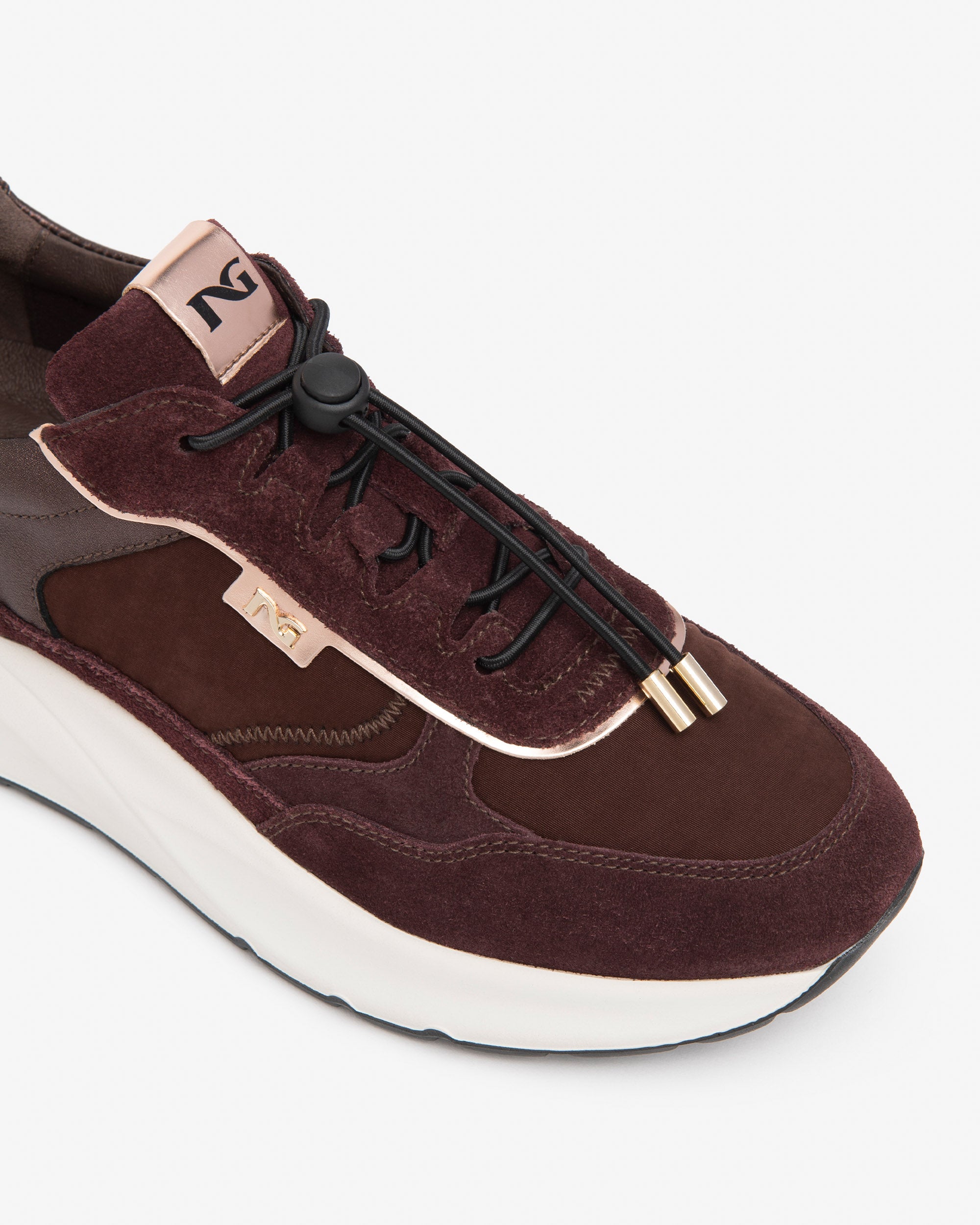 NeroGiardini Sneakers cuir toile femme semelle 45 mm