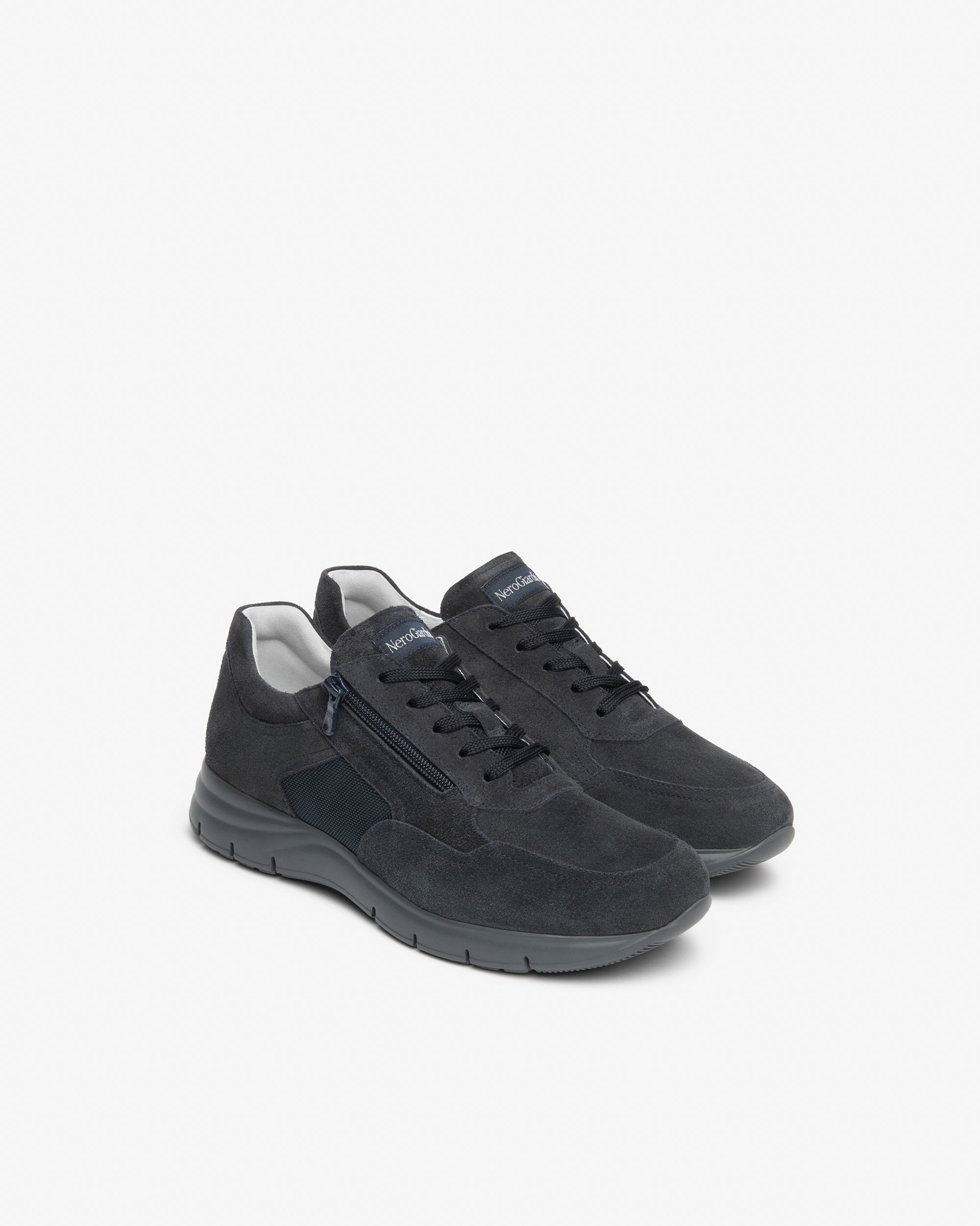 NeroGiardini Sneakers Homme Daim Toile Zip Confort