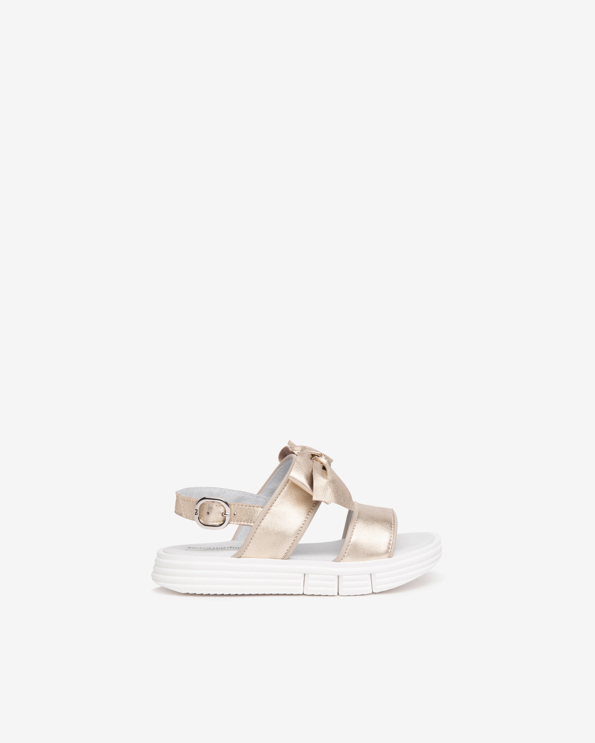 NeroGiardini Sandales Fille Cuir Lamé Nœud Boucle