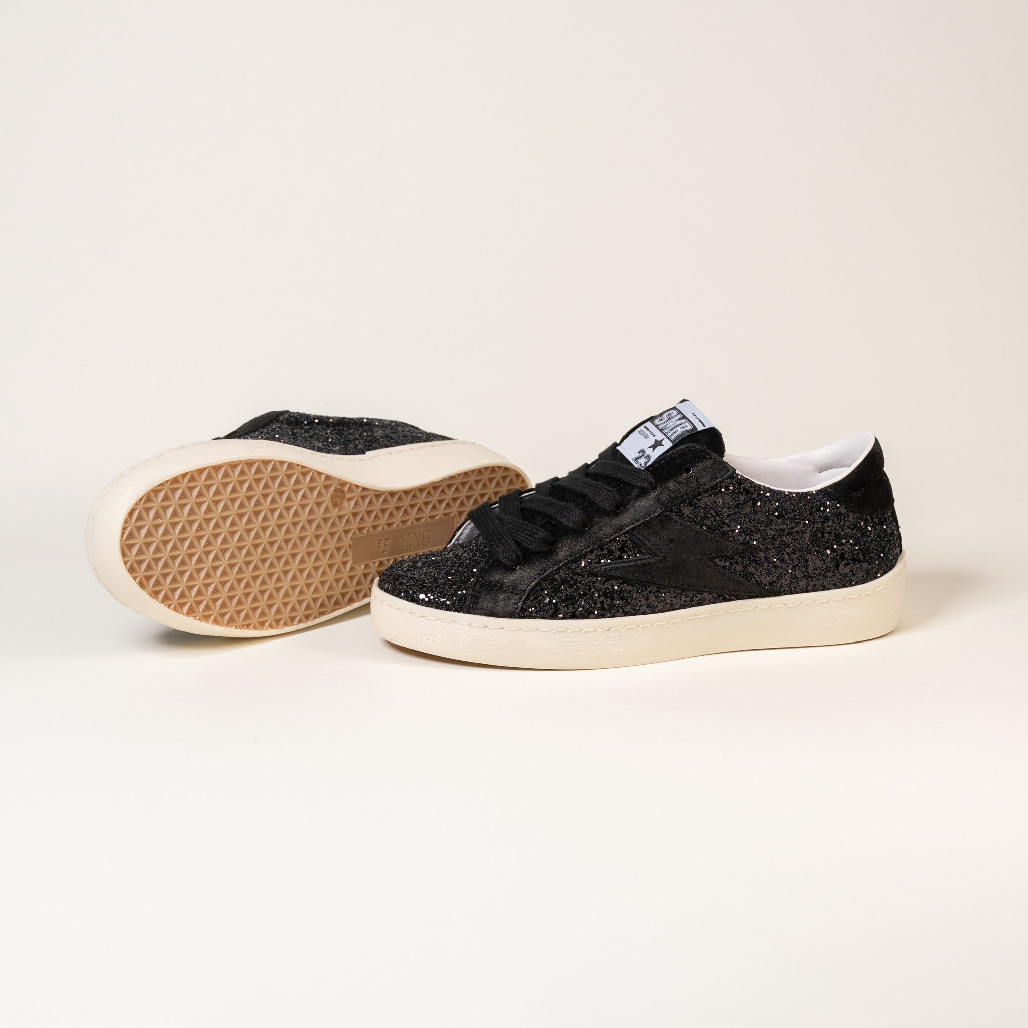 SMR Semerdjian Maya E177 baskets noir glitter cuir