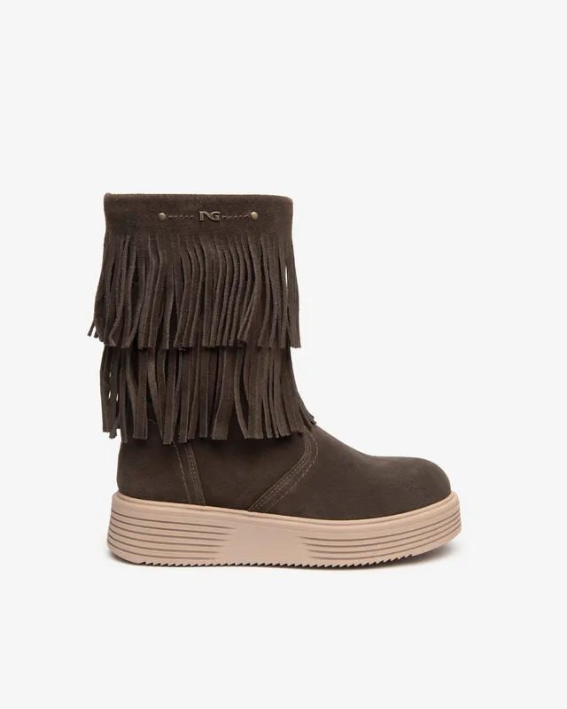 Nerogiardini Bottines Teen Fille Daim Franges