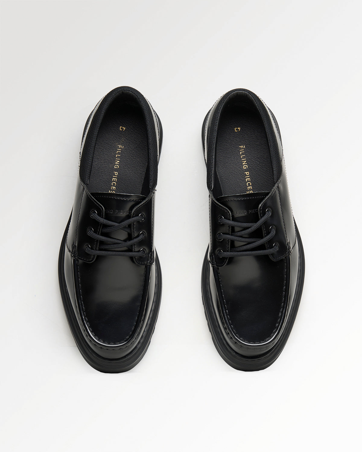 Filling Pieces Sea Tek Polido baskets cuir noir