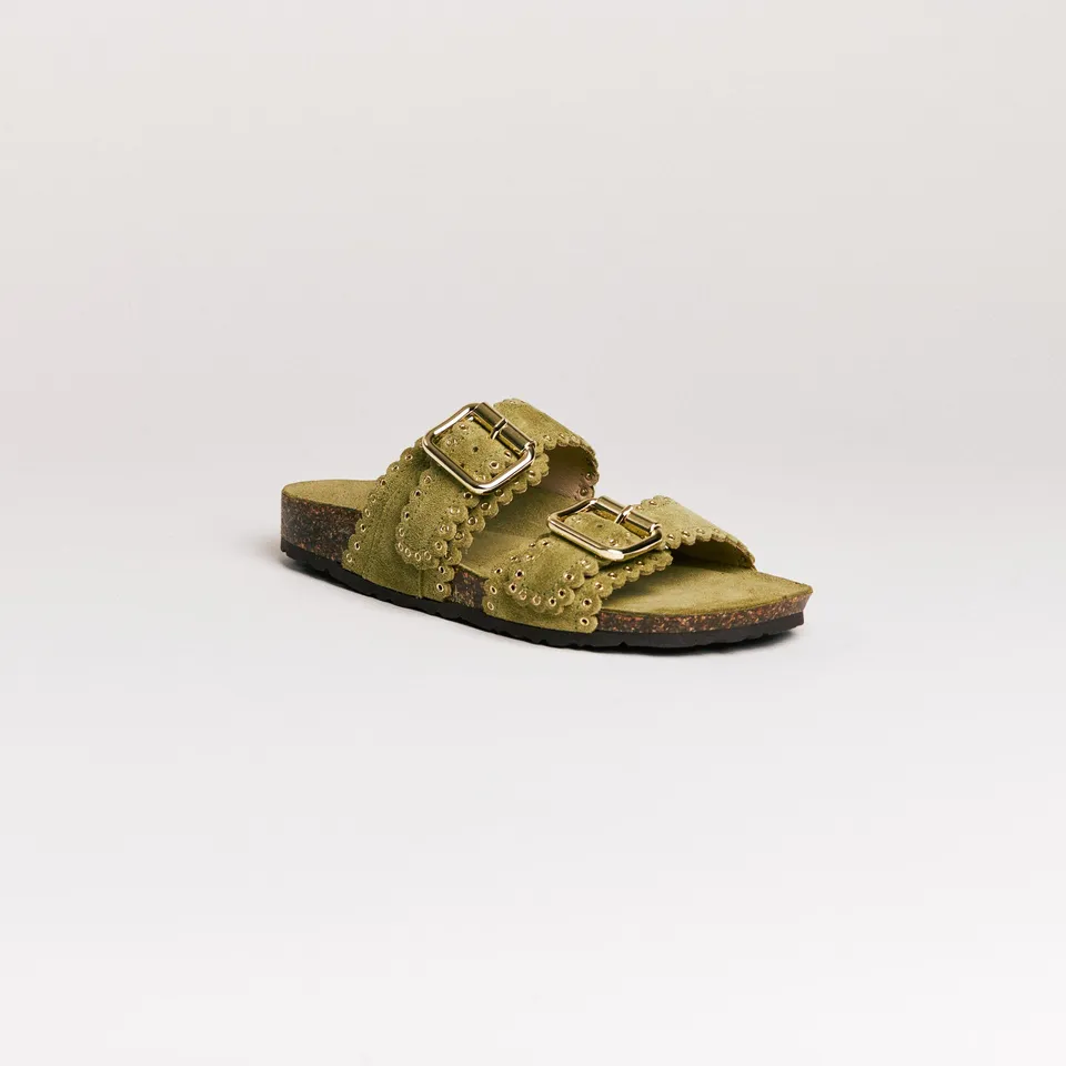 Semerdjian Arianna Crosta Pistacchio mules cuir liège