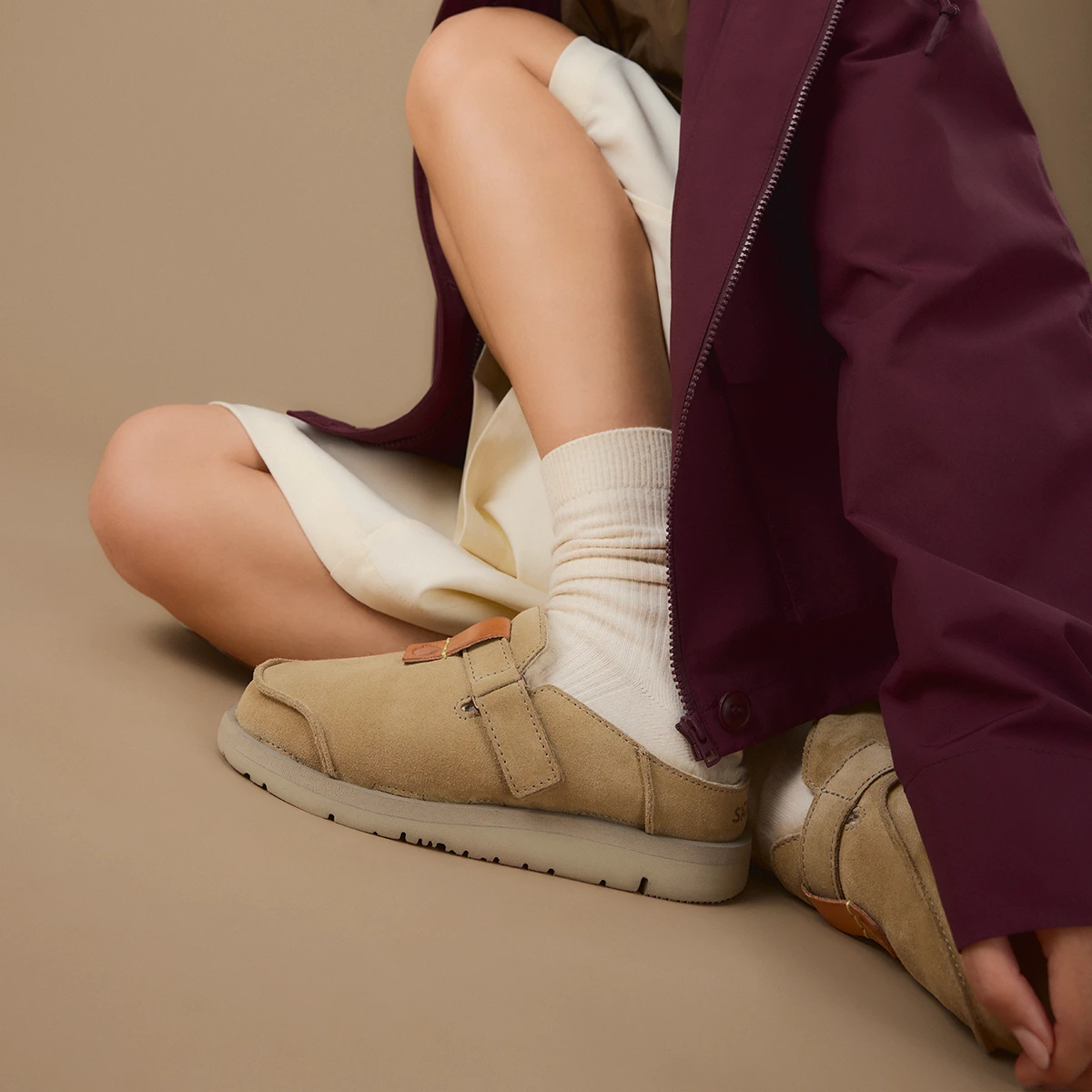 Satorisan Uwabaki Clog Suede sabots driftwood cuir