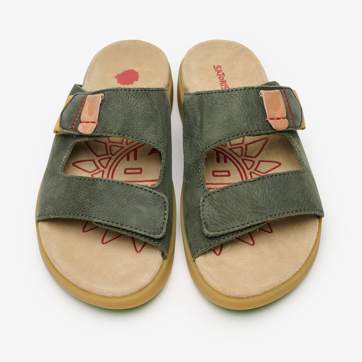 Satorisan Hootsani Premium sandales cuir vert foncé homme