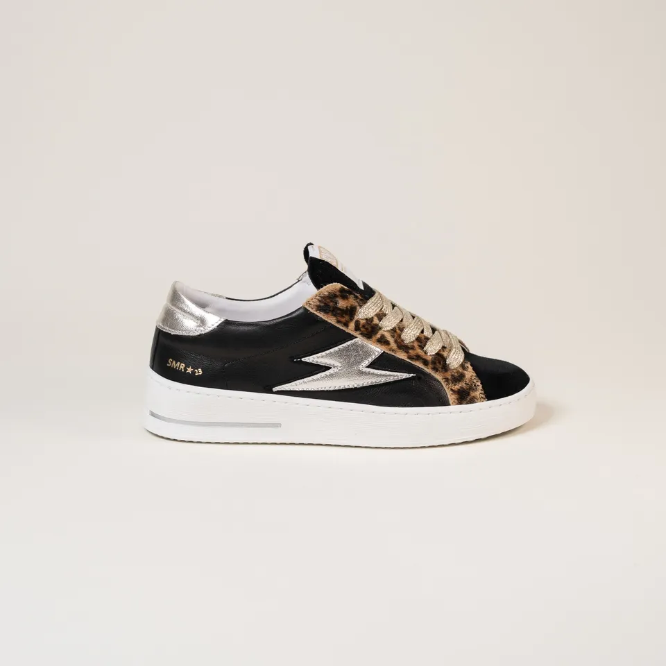 SMR Maya E189 baskets léopard noir champagne