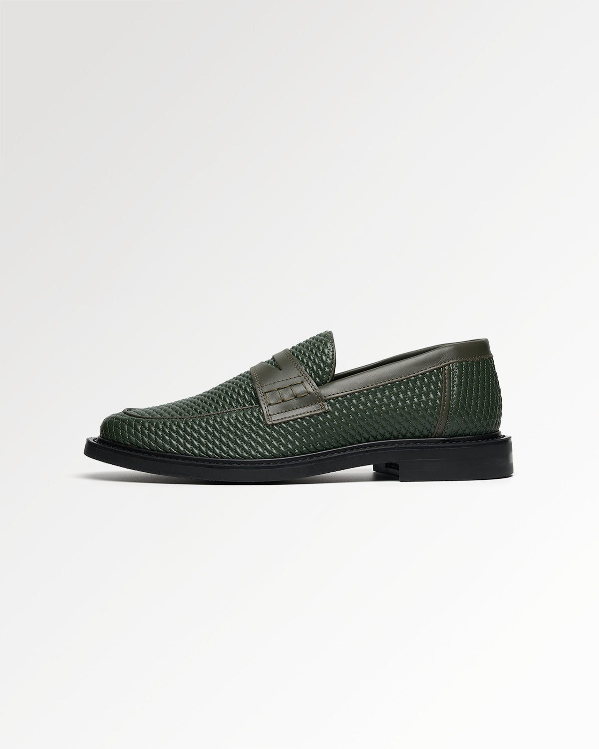 Filling Pieces Reed mocassins cuir vert foncé