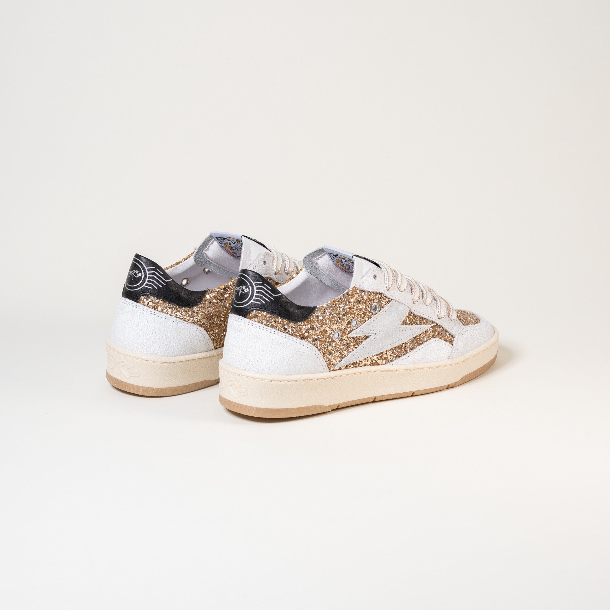 SMR Dany E192 baskets glitter or blanc crack