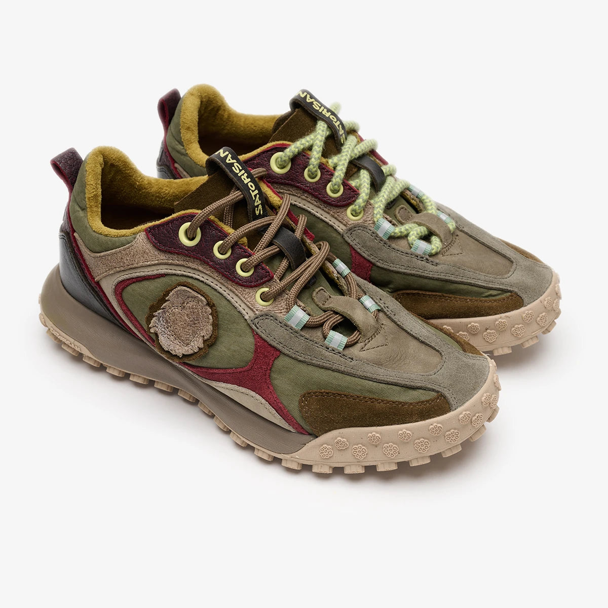 Satorisan Jagube Origin baskets khaki cuir