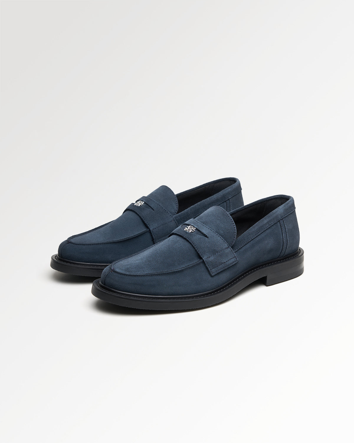 Filling Pieces Base Loafer mocassins daim bleu marine