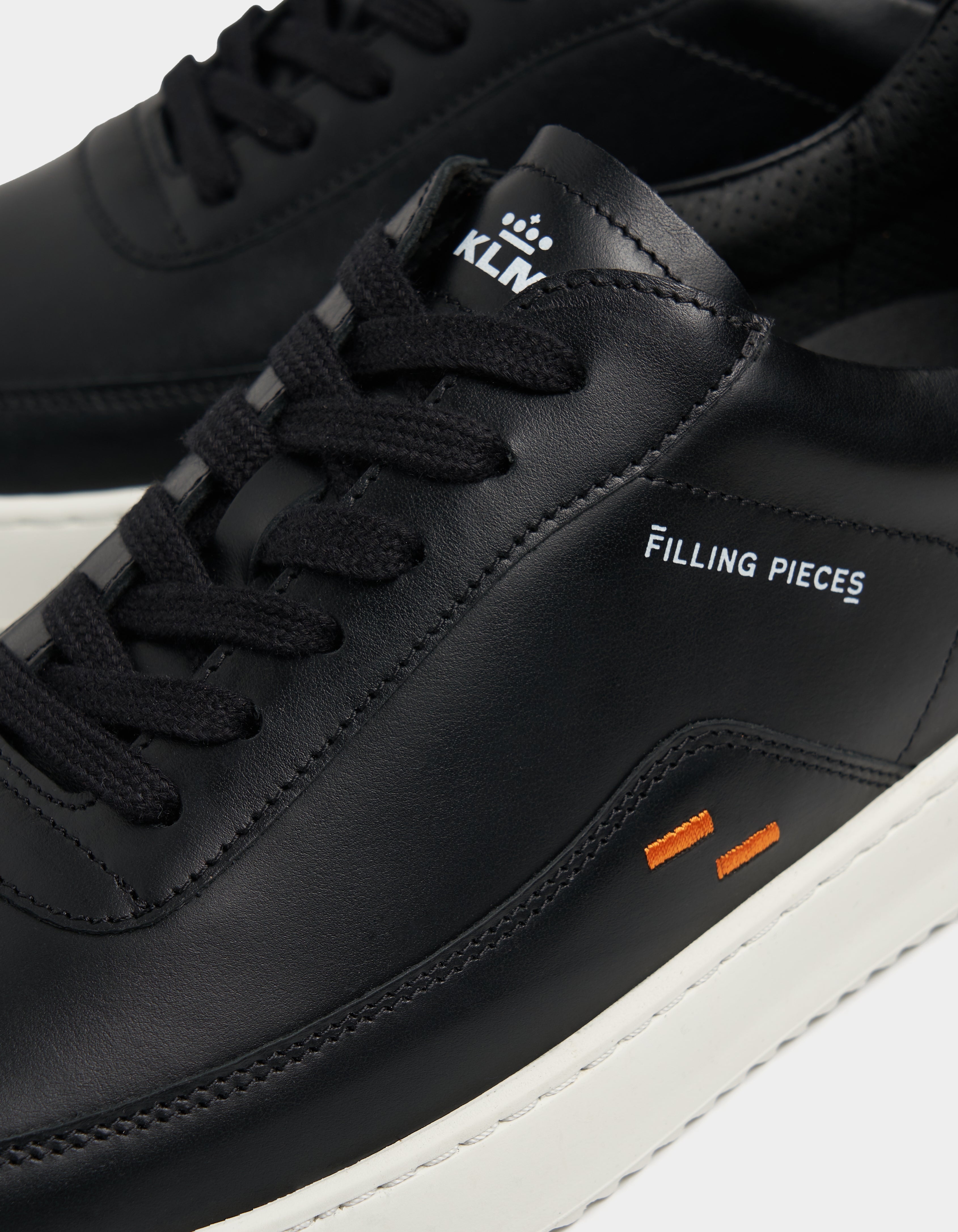 Filling Pieces Mondo KLM Black White sneakers cuir noir