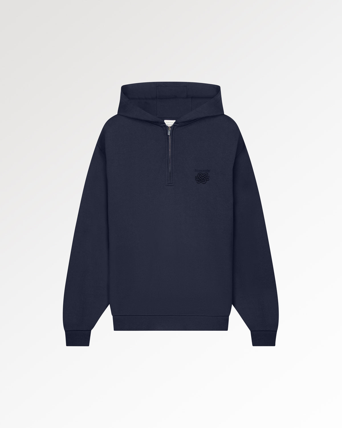 Filling Pieces Half Zip Hoodie sweat bleu marine coton bio