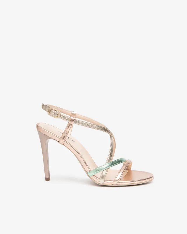 NeroGiardini Sandales Femme Cuir talon 9,5 cm lamé