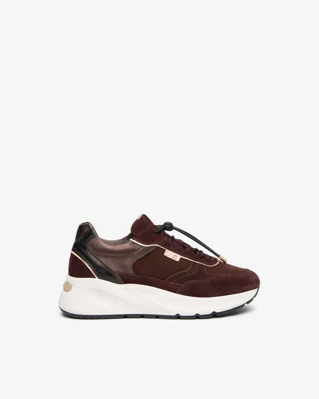 NeroGiardini Sneakers cuir toile femme semelle 45 mm