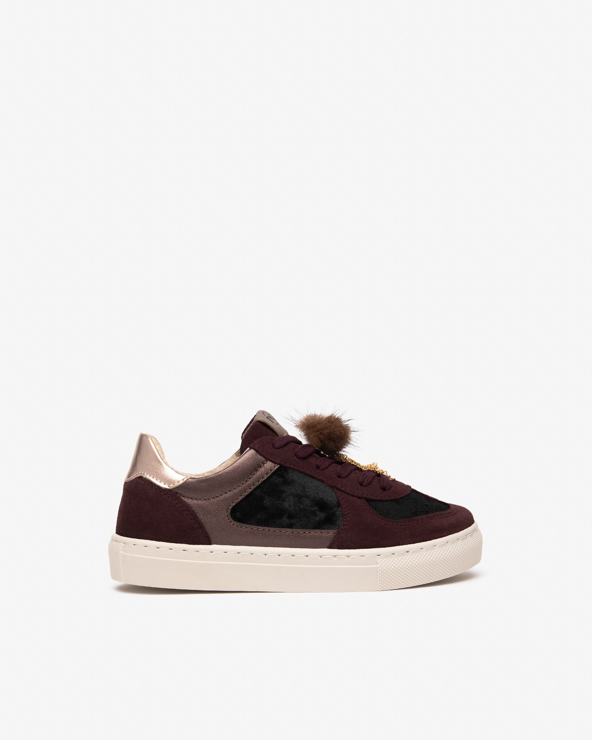 NeroGiardini Sneakers Fille Cuir Velours Pompon
