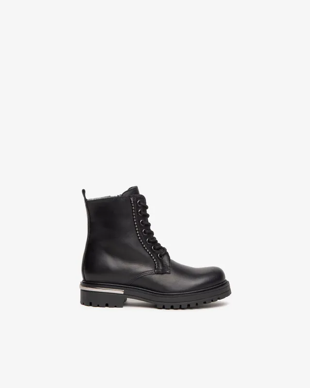 Nerogiardini Bottines fille cuir lacets zip 27-39