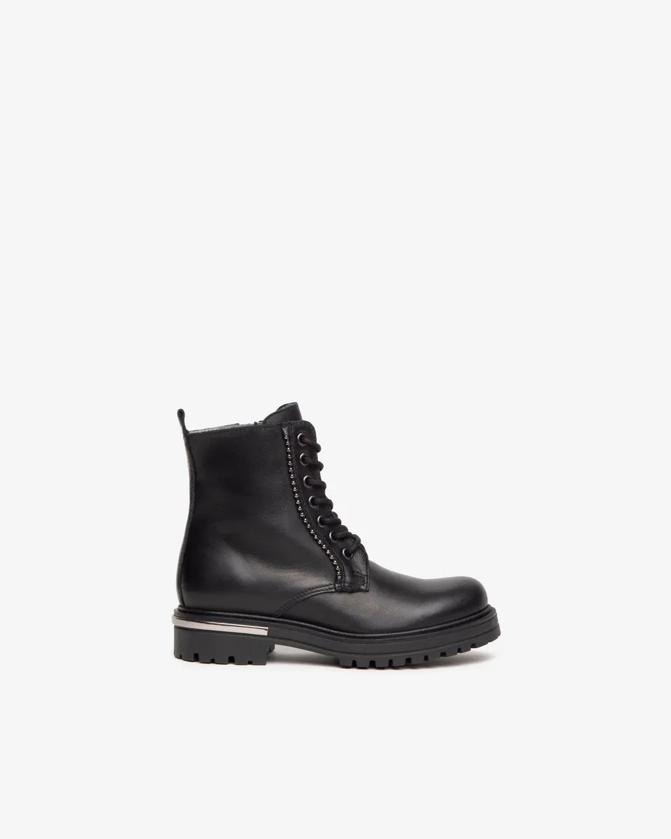 Nerogiardini Bottines fille cuir lacets zip 27-39