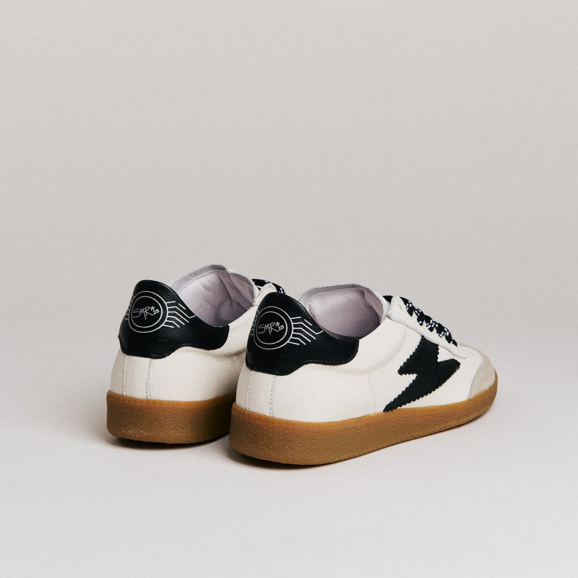 SMR Emily D332 baskets cuir blanc noir daim