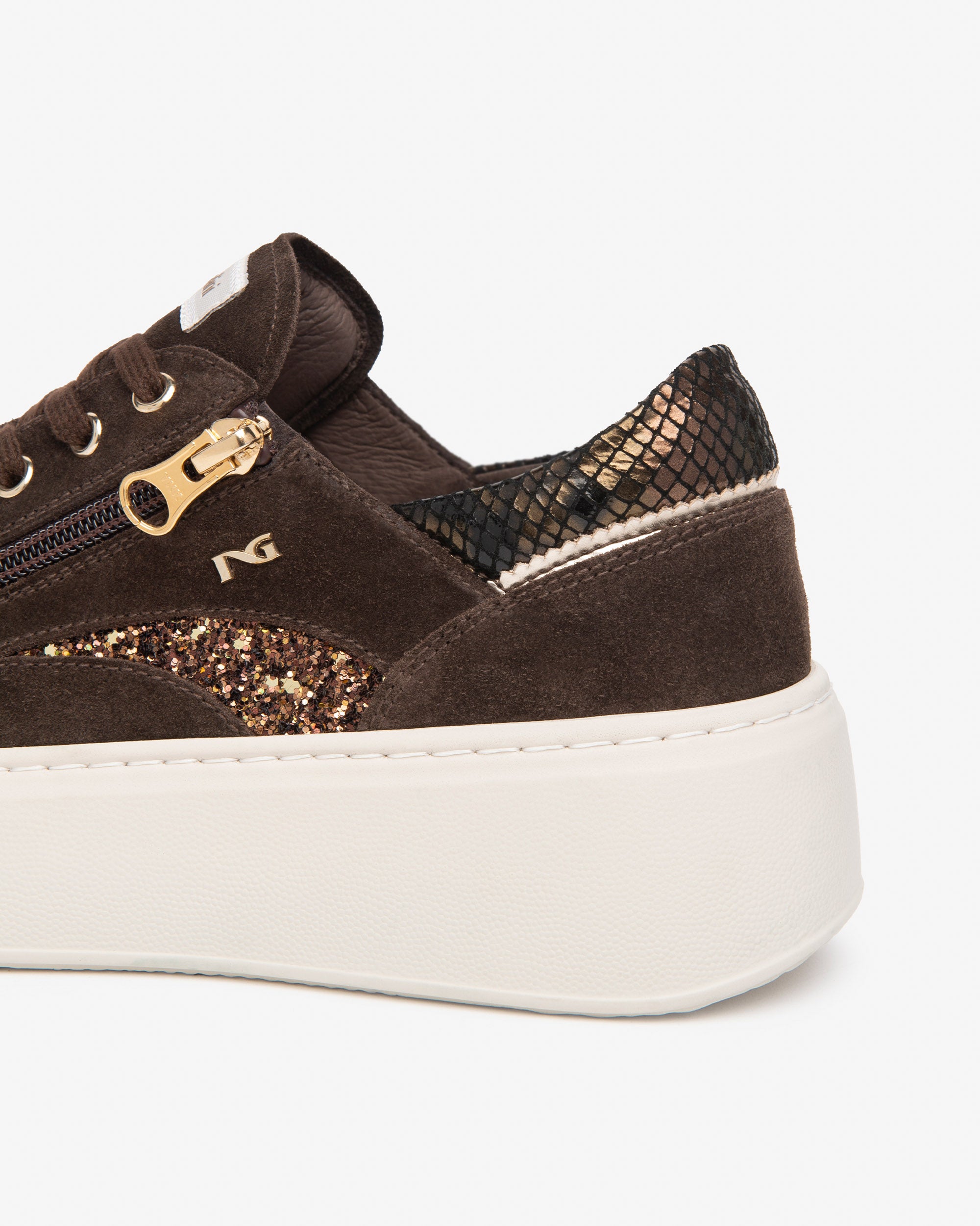 NeroGiardini Sneakers Femme Daim Plateforme 50mm Zip