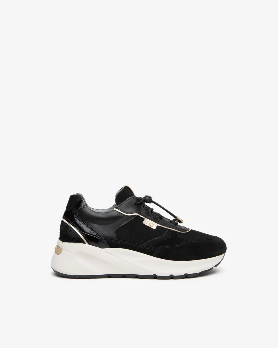 NeroGiardini Sneakers femme cuir toile semelle 45 mm