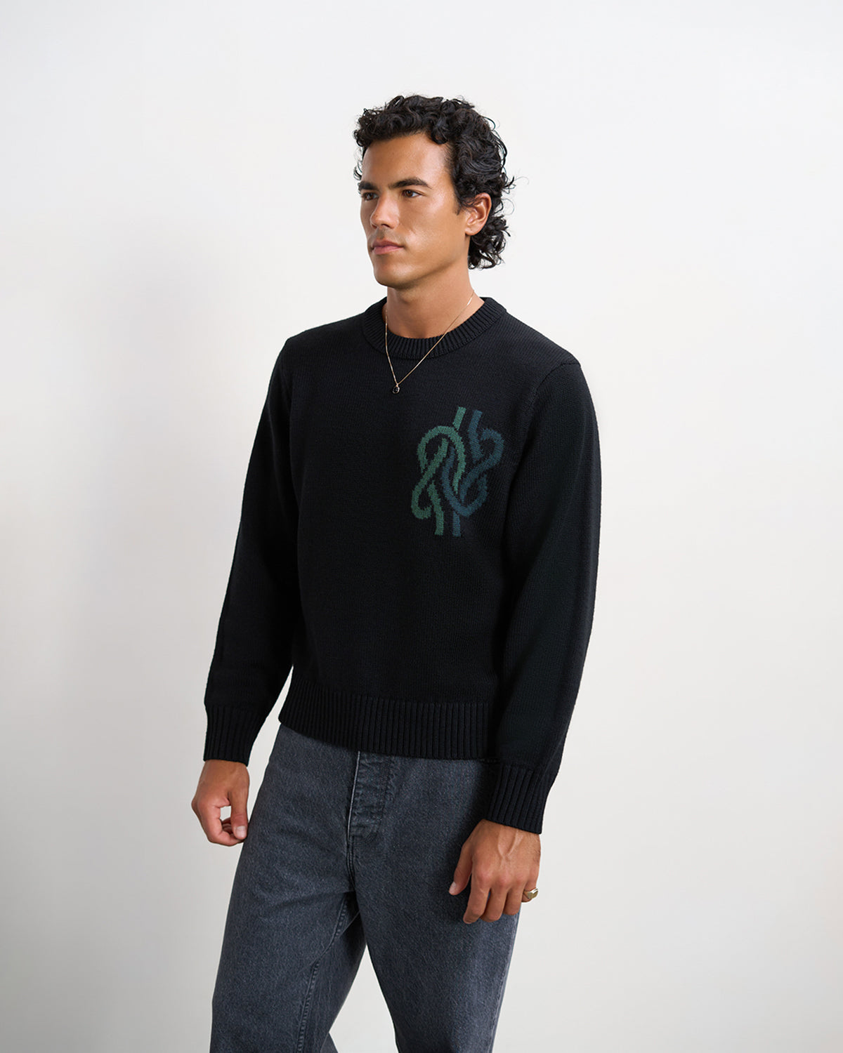 Filling Pieces Knot Pull Noir Laine Côtes Épaisses