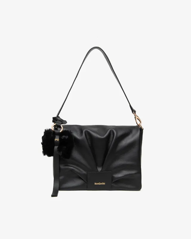 NeroGiardini Sacs Épaule Femme Cuir Drapé Doré
