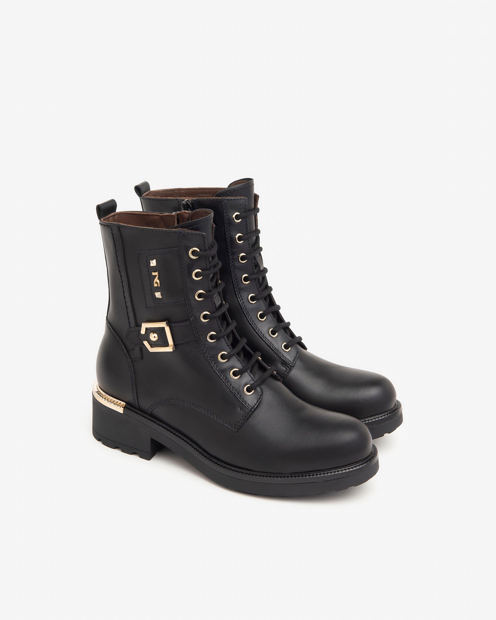 NeroGiardini Bottines bottines motardes femme en cuir hiver
