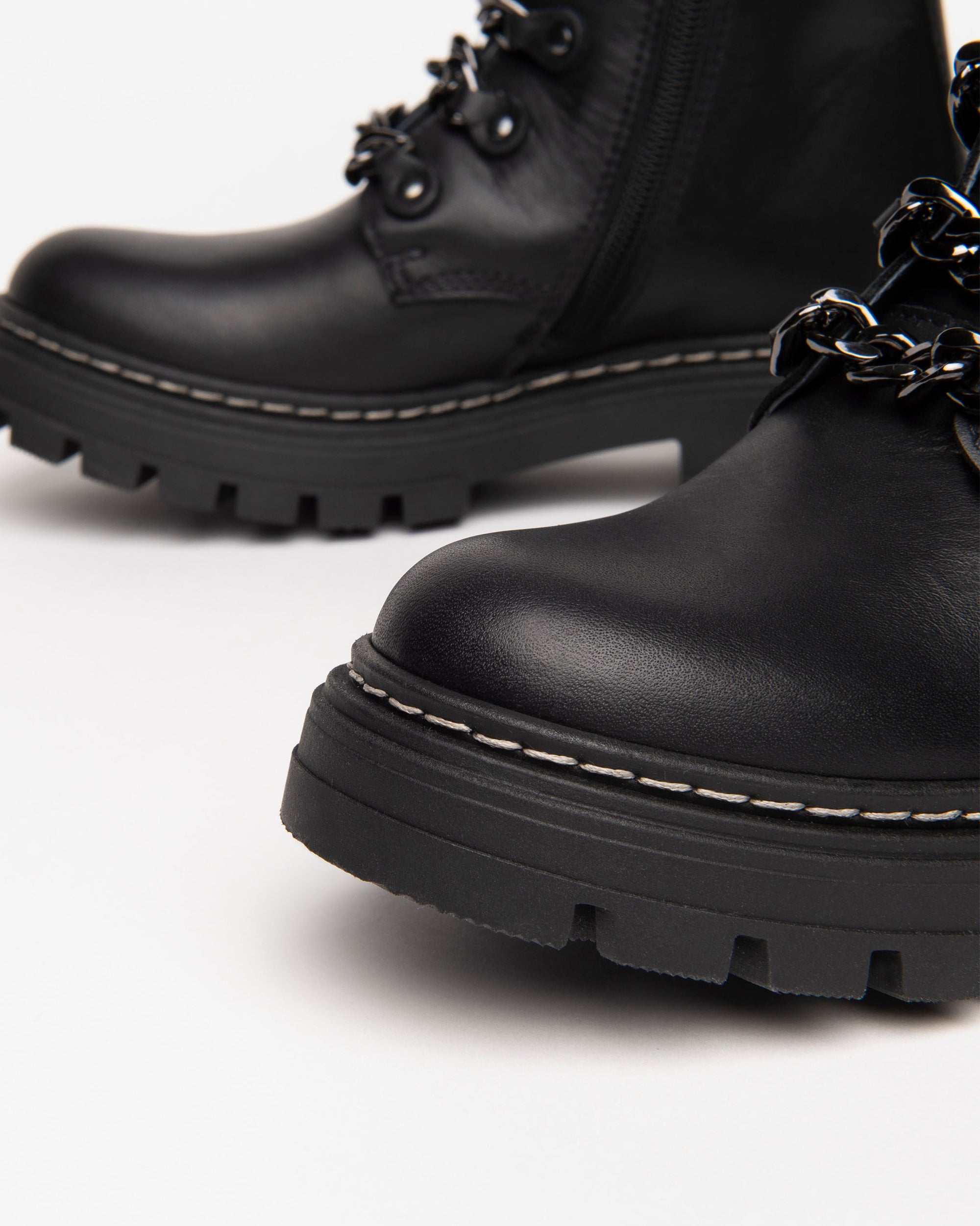 NeroGiardini Bottines Teens Fille Cuir Zip Chaînes