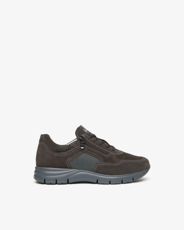 NeroGiardini Sneakers Homme Cuir Velours Toile Zip