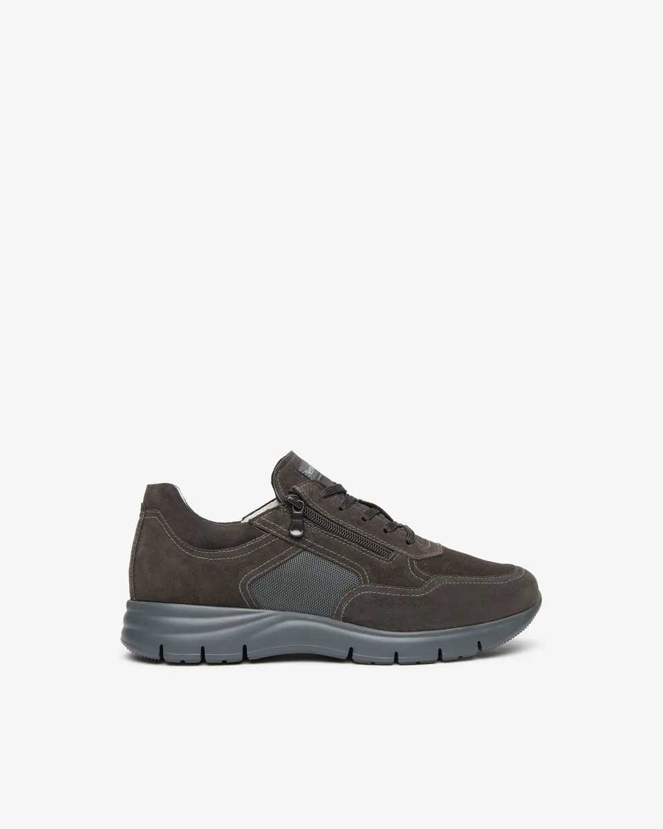 NeroGiardini Sneakers Homme Cuir Velours Toile Zip
