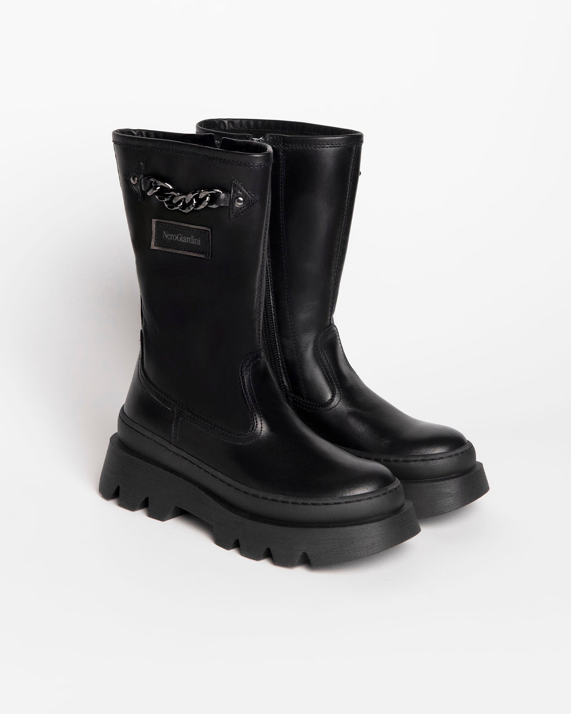 NeroGiardini Bottes Teens bottes fille cuir fermeture