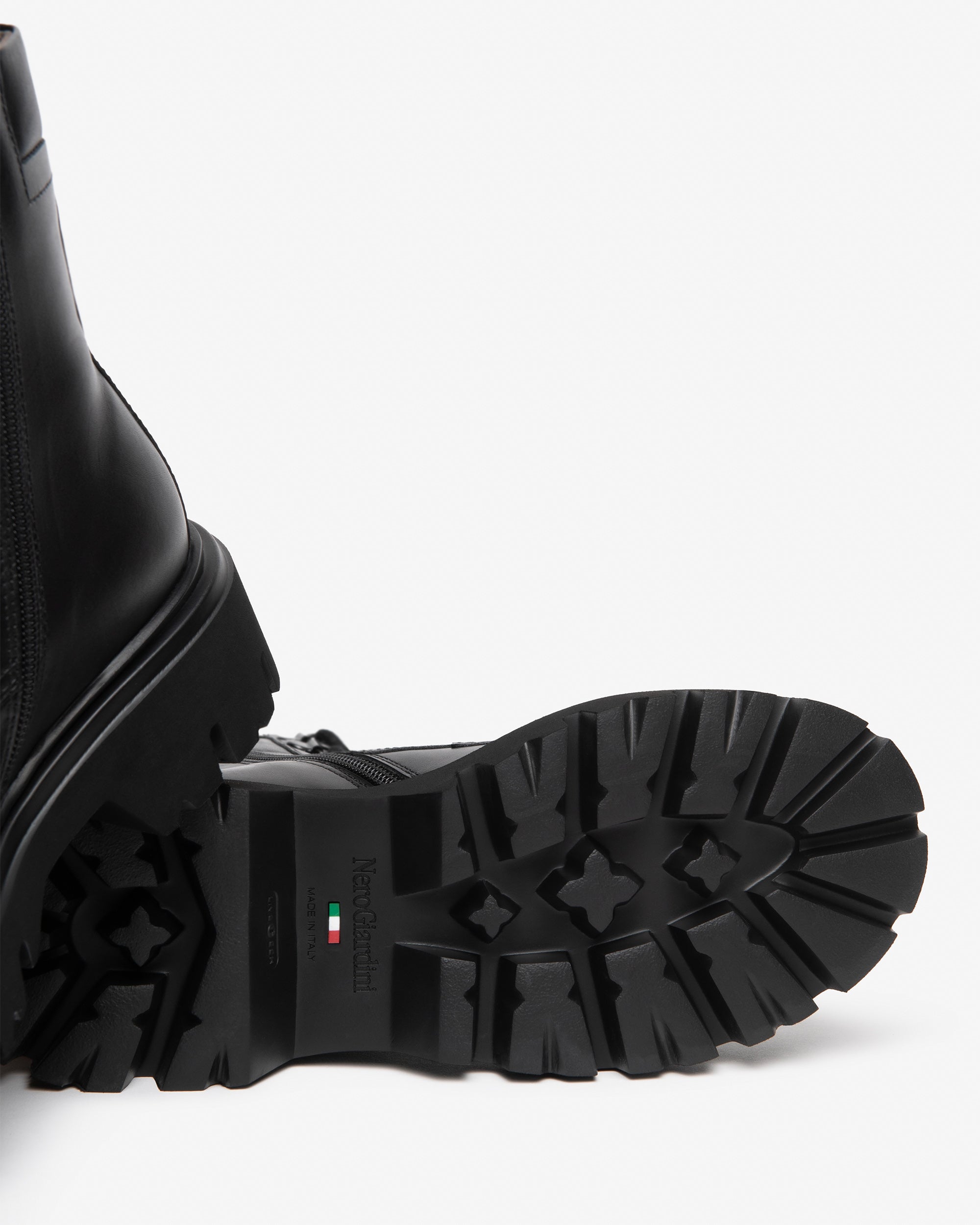 NeroGiardini Bottines motardes cuir lacets zip talon 55 mm 35-41