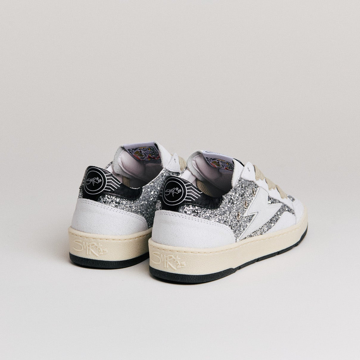 SMR Semerdjian Dany C317 Sneakers Glitter Argent Vintage