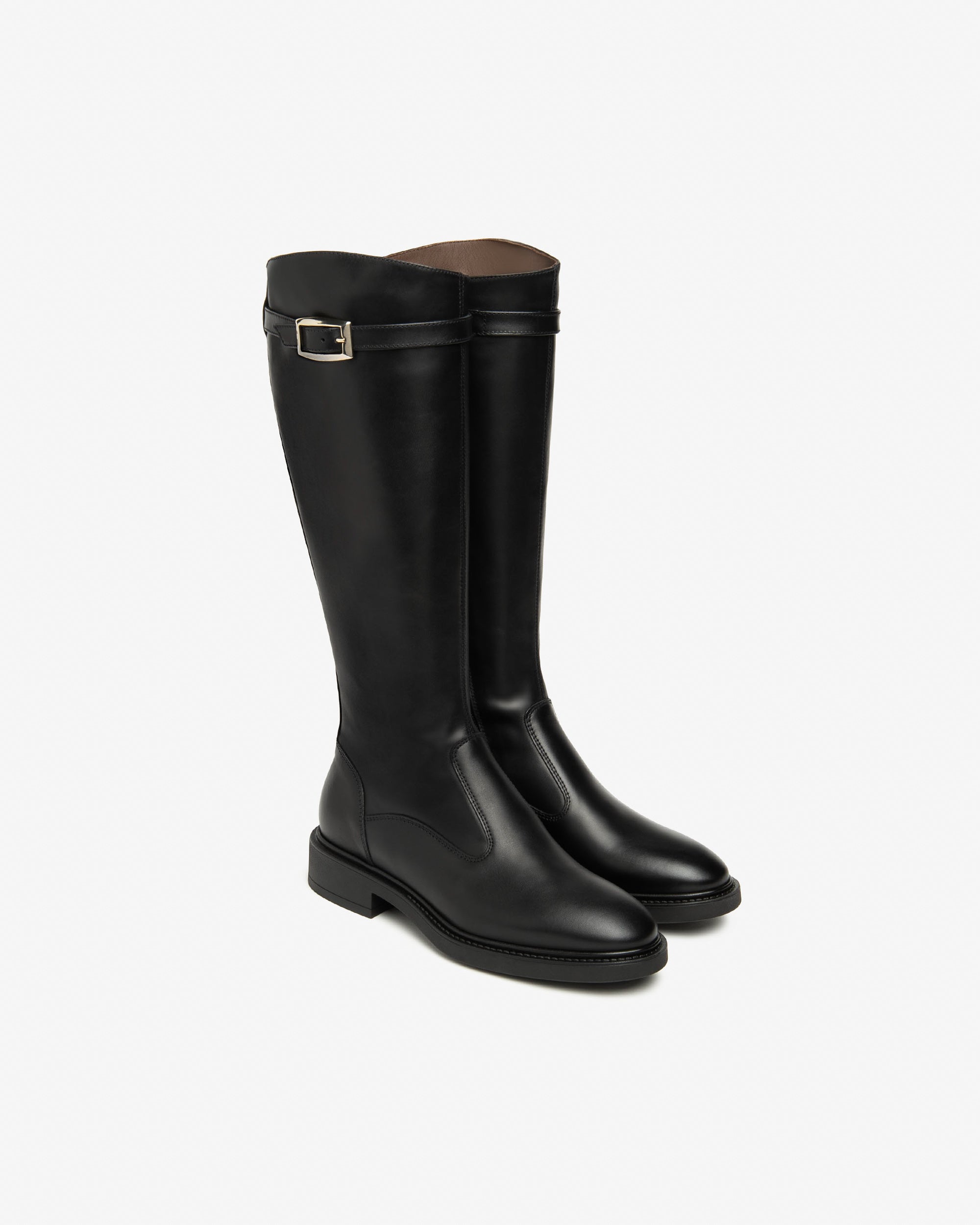 Nerogiardini Bottes Femme Cuir Hiver Made in Italy
