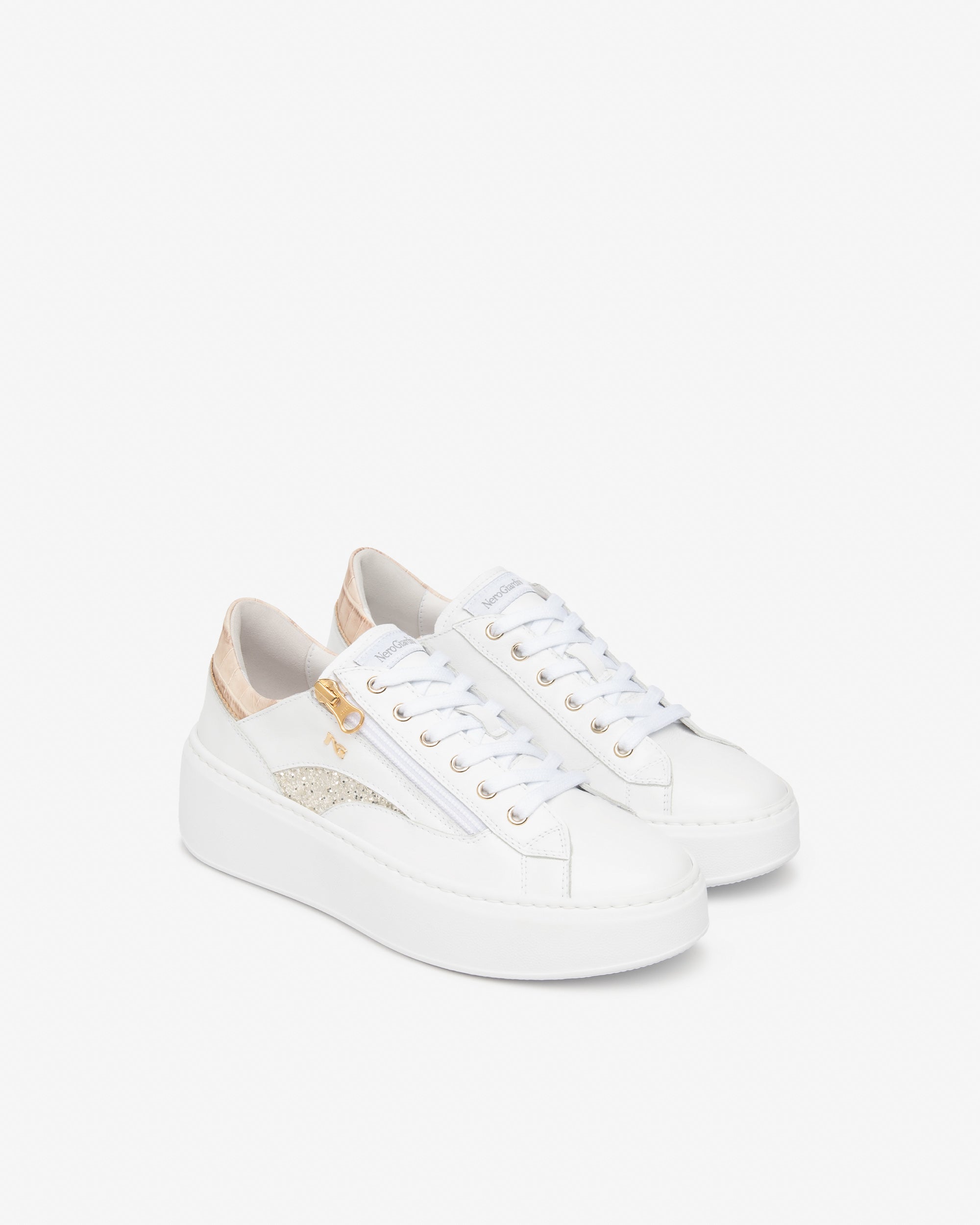 Nerogiardini Sneakers Cuir Femme Baskets Memory Italie
