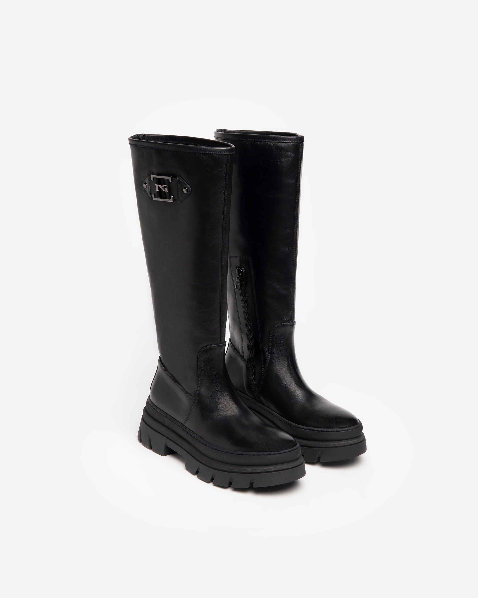 NeroGiardini Bottes Femme Cuir Combat Boots Pointure 38