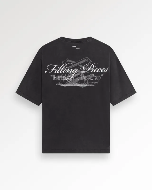 Filling Pieces Boxy Bridge the Gap T-Shirt noir coton bio XS-XXL