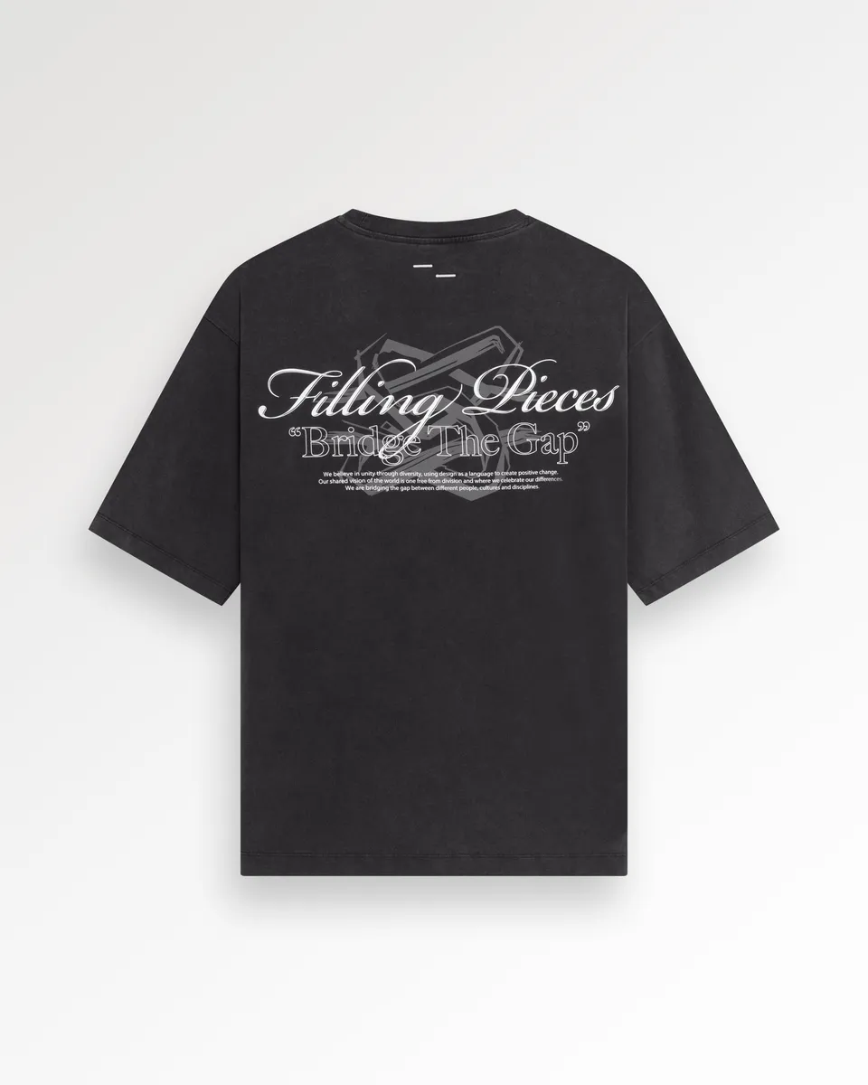 Filling Pieces Boxy Bridge the Gap T-Shirt noir coton bio XS-XXL