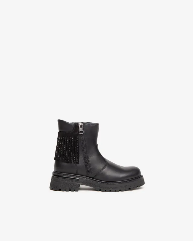 NeroGiardini Teens Bottines Fille Cuir Strass Zip