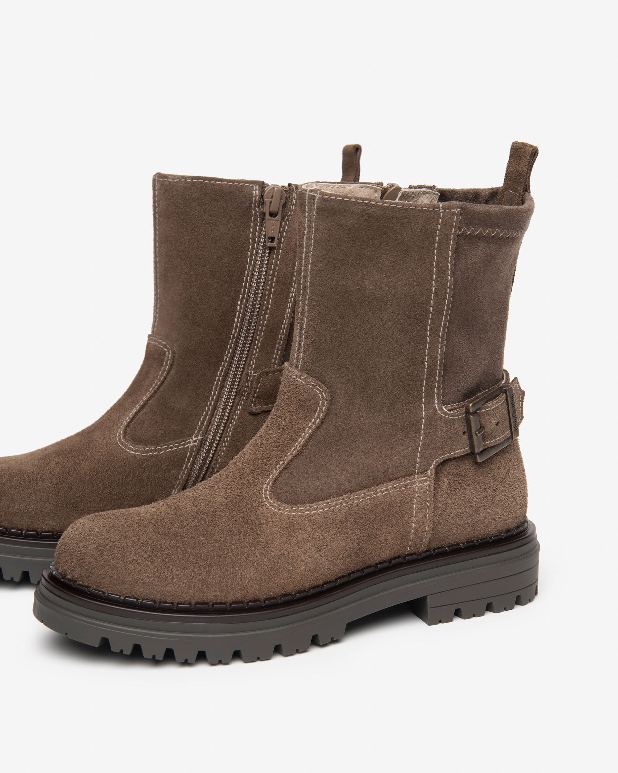 NeroGiardini Bottines Teen Fille Cuir Velours Matière Technique