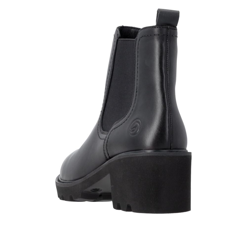 Remonte Chelsea bottines noir 39 EU cuir lisse talon bloc