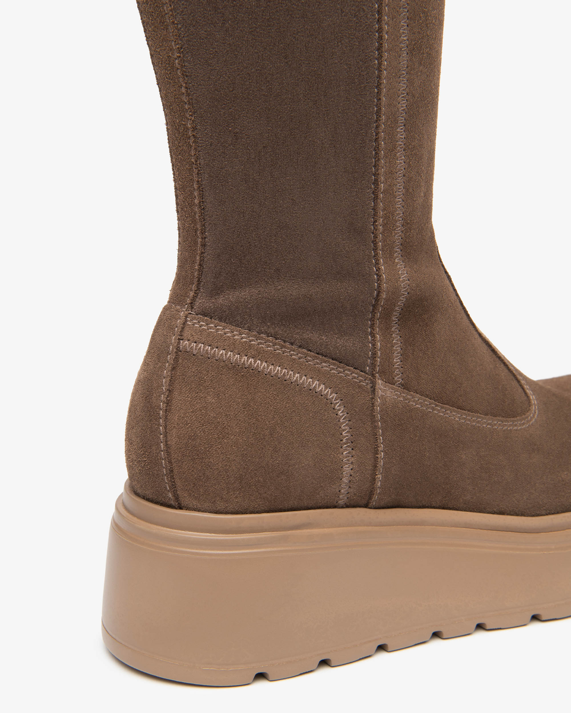 NeroGiardini Bottes Femme Cuir Velours Plateforme 55mm
