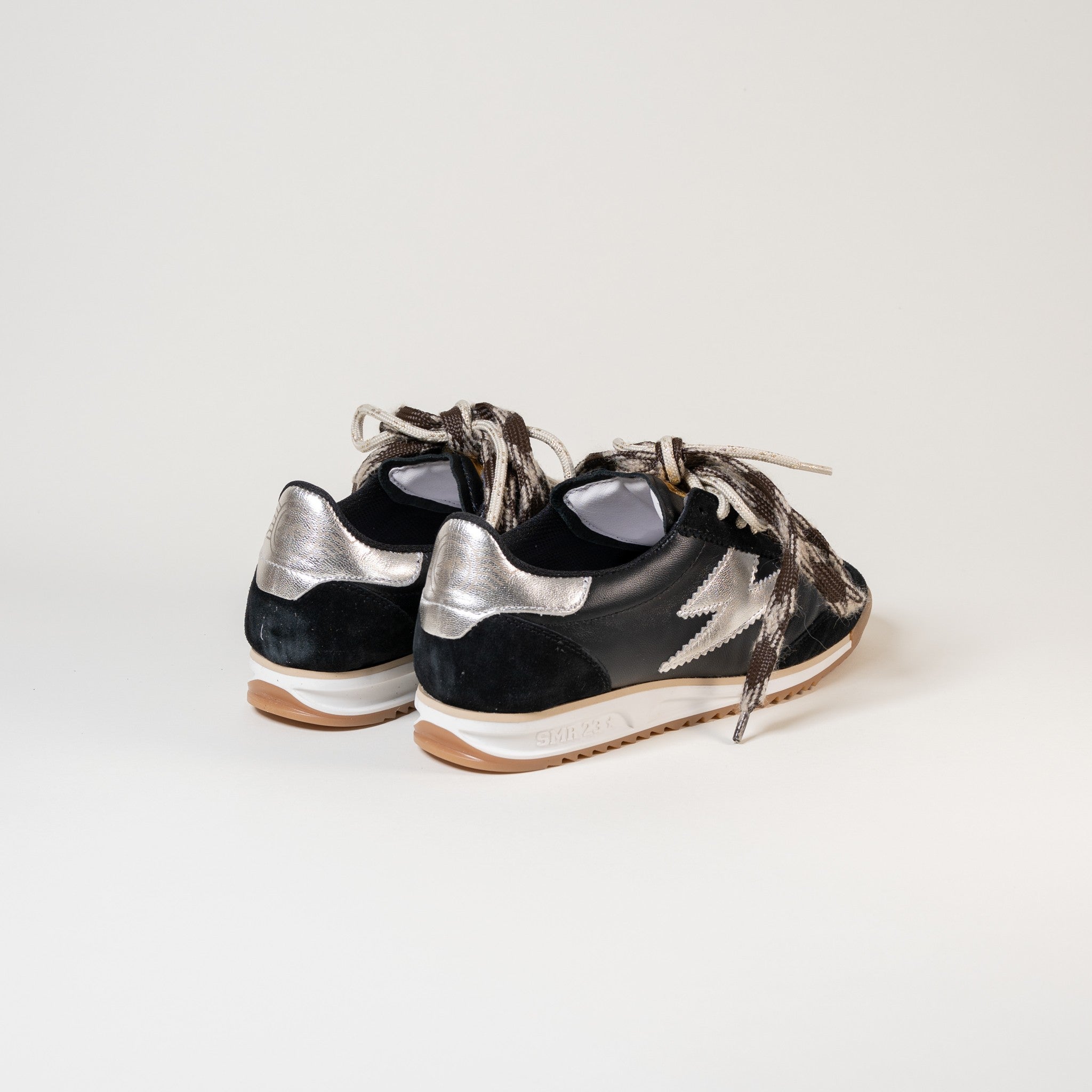 Semerdjian Joyce E322 baskets noir argent cuir