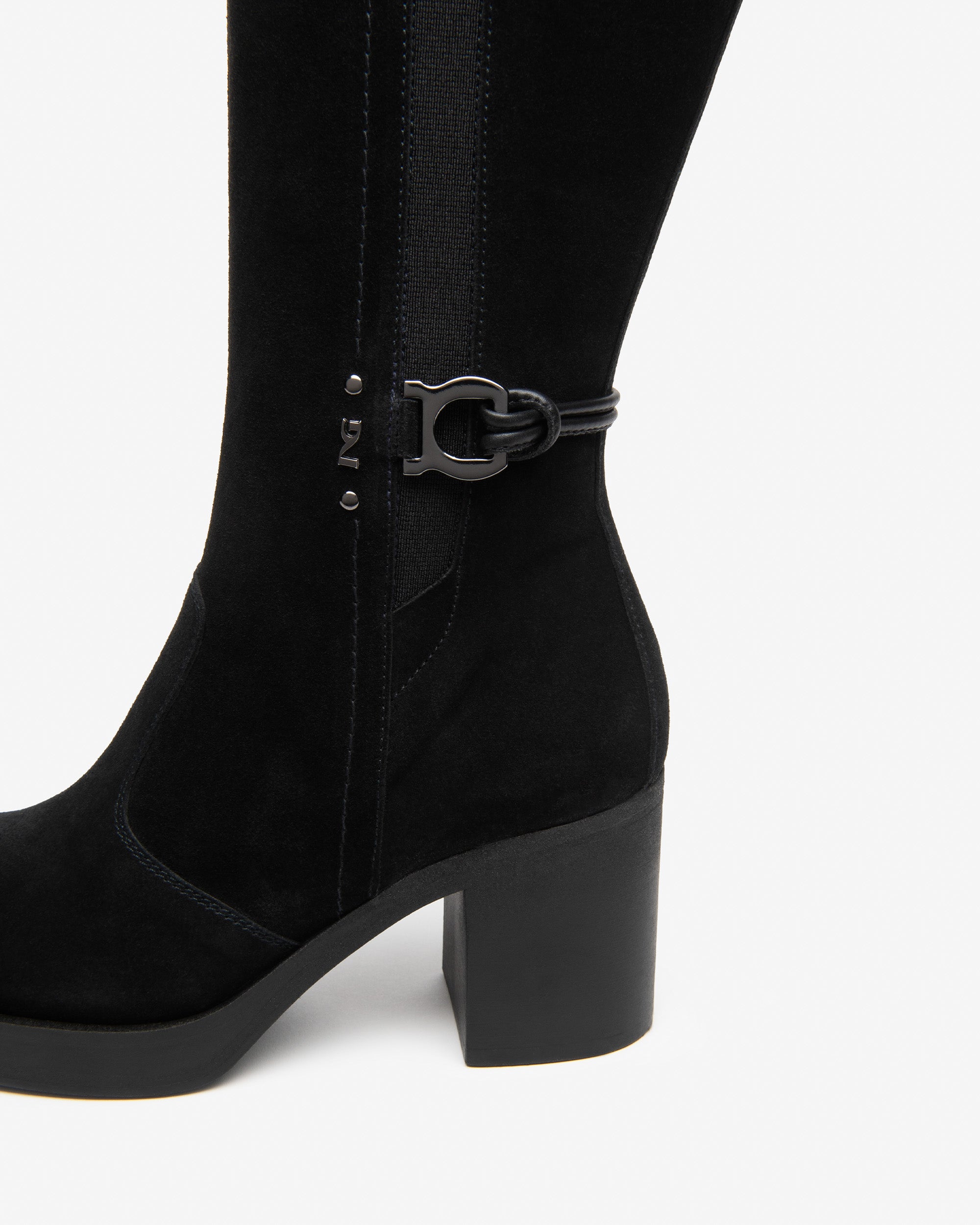 NeroGiardini Bottes botte femme cuir velours talon 75 mm 38