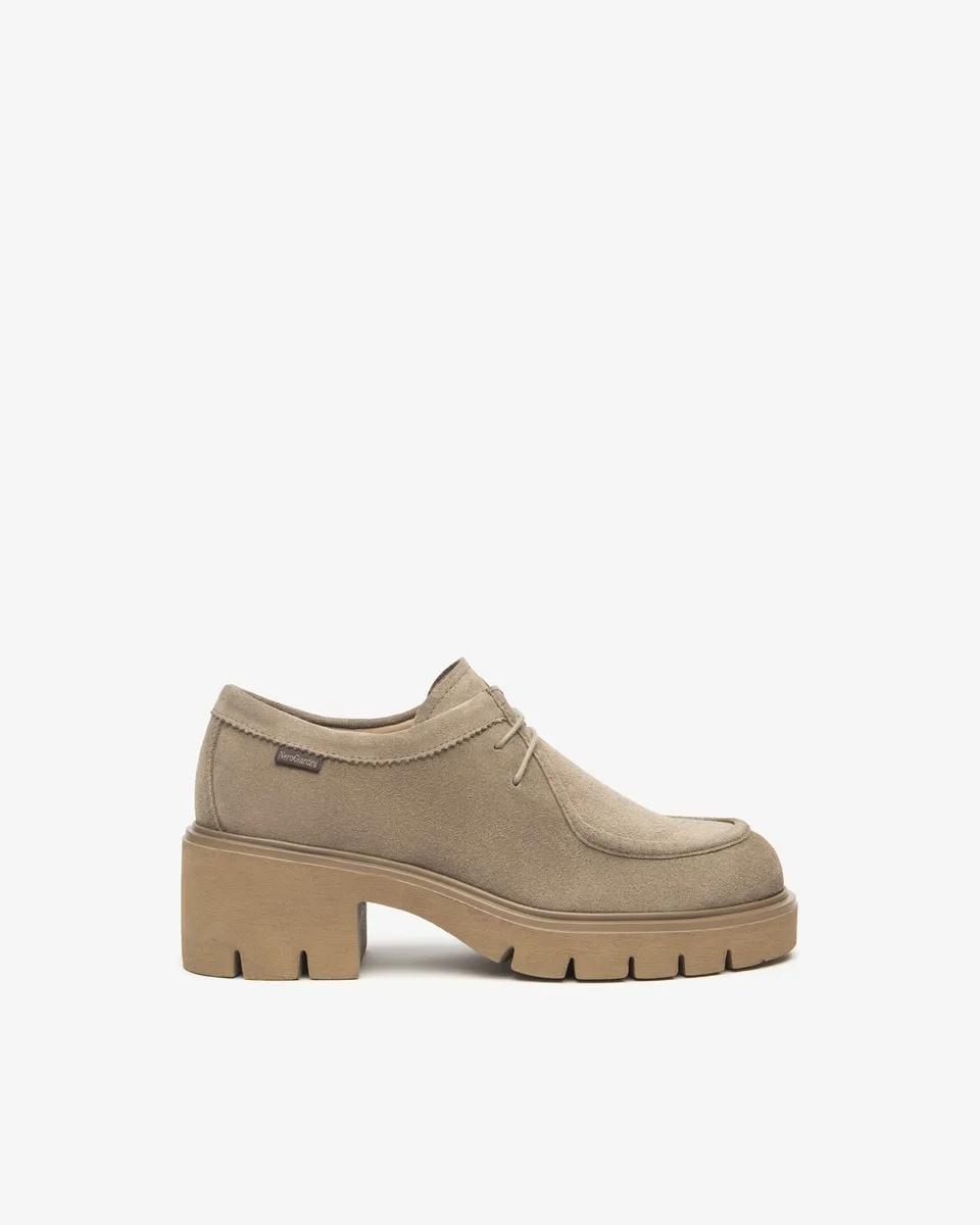Nerogiardini Chaussures à Lacets Femme Cuir Velours